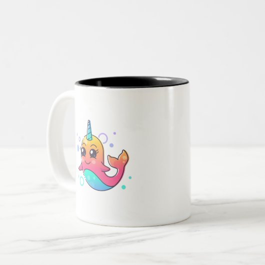Narwhal Tweekleurige Koffiemok (Voorkant links)