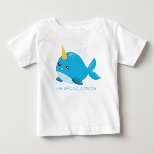 Narwhal Unicorn Baby/Toddler T-Shirt (Voorkant)