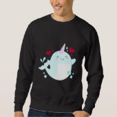 Narwhal Unicorn Love Heart Narwhale Zee Animals Fi Trui (Voorkant)