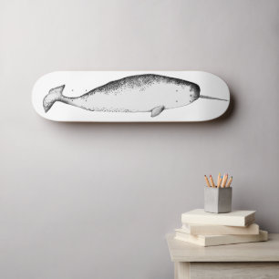 Narwhal Unicorn Magical Illustration Whale Art Persoonlijk Skateboard