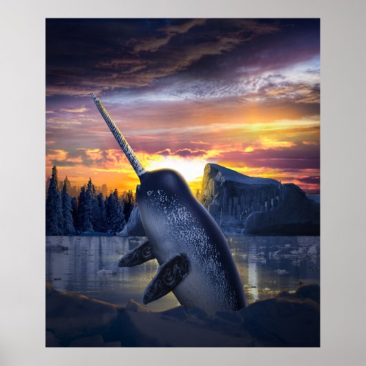 Narwhal Unicorn Poster (Voorkant)