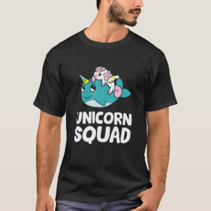 Narwhal Unicorn Squad Cartoon Unicorn Ring Na T-shirt