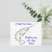 Narwhal unicorn van het zee briefkaart (Staand voorkant)