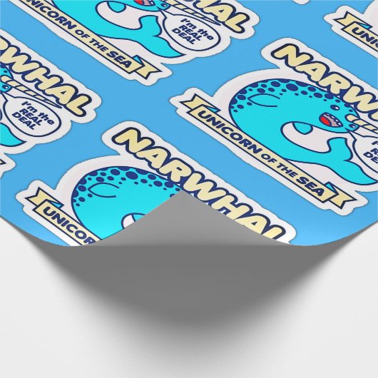 Narwhal Unicorn van het Zee Cadeaupapier (Hoek)