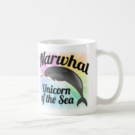 Narwhal Unicorn van het Zee, Cute Rainbow Koffiemok