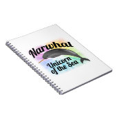 Narwhal Unicorn van het Zee, Cute Rainbow Notitieboek (Rechterzijde)