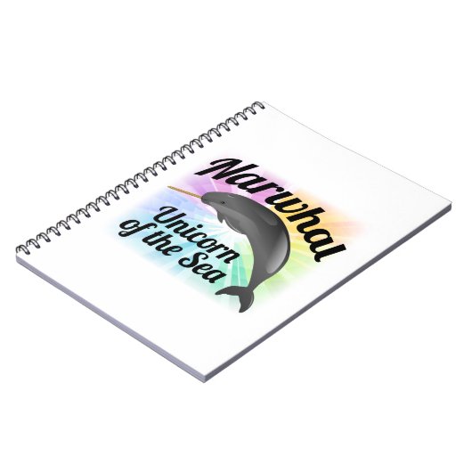 Narwhal Unicorn van het Zee, Cute Rainbow Notitieboek (Linkerzijde)