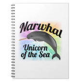 Narwhal Unicorn van het Zee, Cute Rainbow Notitieboek (Voorkant)