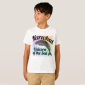 Narwhal Unicorn van het Zee, Cute Rainbow T-shirt (Voorkant volledig)
