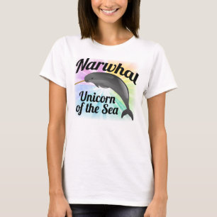 Narwhal Unicorn van het Zee, Cute Rainbow T-shirt