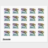 Narwhal Unicorn van het Zee, Cute Rainbow Vierkante Sticker (Vel)