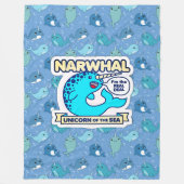 Narwhal Unicorn van het Zee Fleece Deken (Voorkant)
