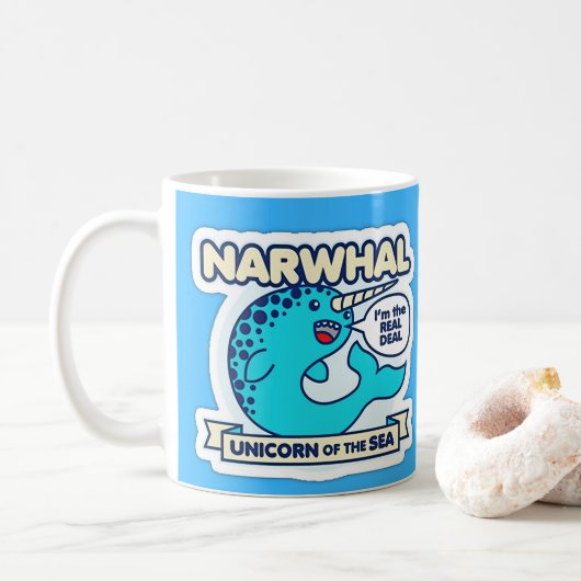 Narwhal Unicorn van het Zee Koffiemok (Met donut)