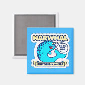 Narwhal Unicorn van het Zee Magneet (Voorkant / Achterkant)