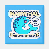 Narwhal Unicorn van het Zee Magneet (Voorkant)