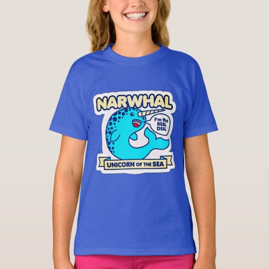 Narwhal Unicorn van het Zee T-shirt (Voorkant)