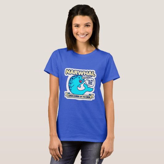 Narwhal Unicorn van het Zee T-shirt (Voorkant volledig)