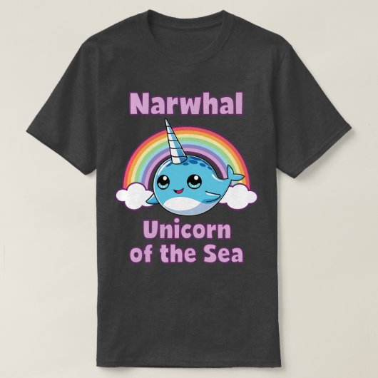 Narwhal Unicorn van het Zee T-shirt (Design voorkant)