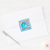 Narwhal Unicorn van het Zee Vierkante Sticker (Envelop)