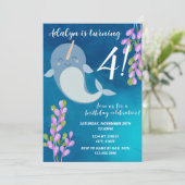 Narwhal verjaardagsuitnodiging kaart (Staand voorkant)