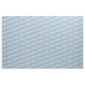 Narwhal waterverf art aqua aangepaste naam stof (Yard (91,4 cm))