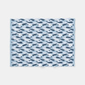 Narwhal Waves Allover Print Fleece Deken (Voorkant (Horizontaal))