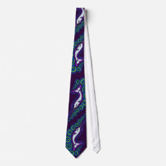Narwhal Waves Celtic Style Colorful Ink Tekening Stropdas