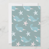Narwhal Waves Zee Blue Boy Verjaardagsuitnodiging Kaart (Achterkant)