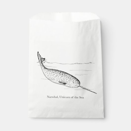 Narwhal Whale Unicorn van het Zee Bedankzakje (Voorkant)