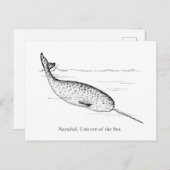 Narwhal Whale Unicorn van het Zee Briefkaart (Voorkant / Achterkant)