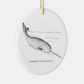 Narwhal Whale Unicorn van het Zee Keramisch Ornament (Rechts)