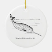 Narwhal Whale Unicorn van het Zee Keramisch Ornament (Achterkant)