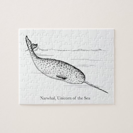 Narwhal Whale Unicorn van het Zee Legpuzzel (Horizontaal)