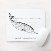 Narwhal Whale Unicorn van het Zee Muismat (Met muis)