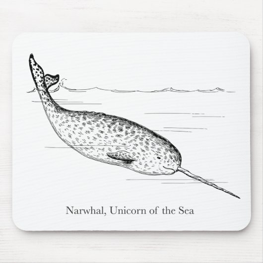 Narwhal Whale Unicorn van het Zee Muismat (Voorkant)