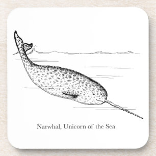 Narwhal Whale Unicorn van het Zee Onderzetter