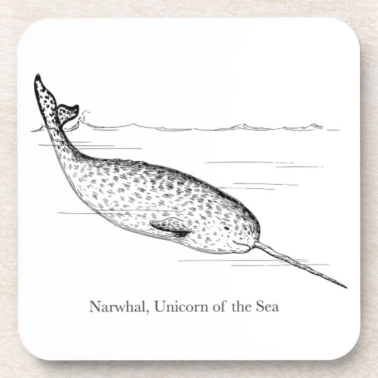Narwhal Whale Unicorn van het Zee Onderzetter (Voorkant)