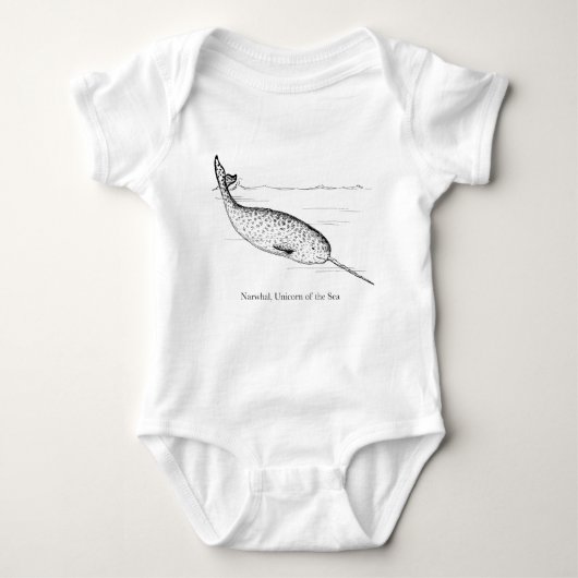 Narwhal Whale Unicorn van het Zee Romper (Voorkant)