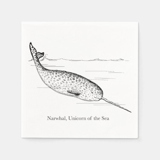 Narwhal Whale Unicorn van het Zee Servet (Voorkant)