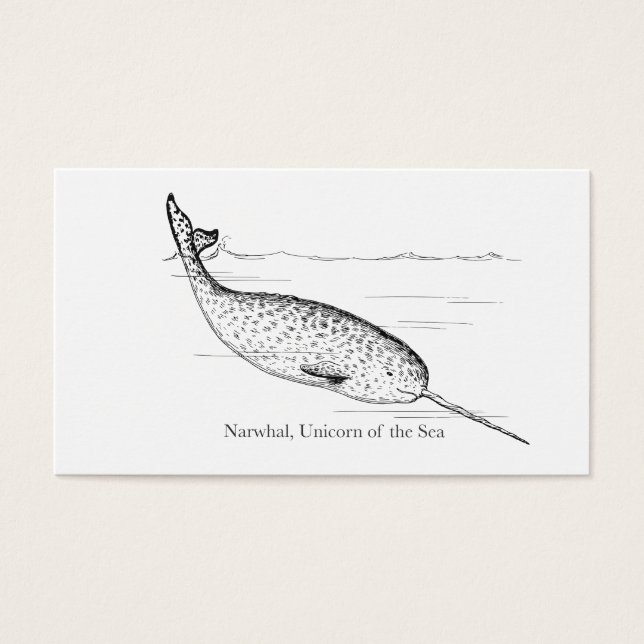 Narwhal Whale Unicorn van het Zee Visitekaartjes (Voorkant)