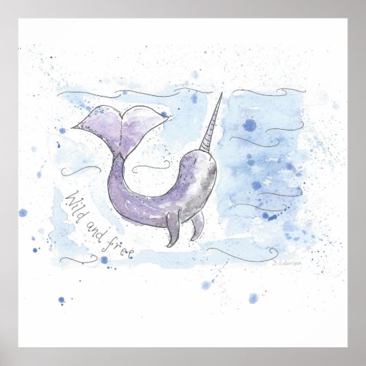 Narwhal Wild en gratis ontwerp Poster (Voorkant)