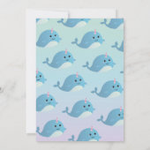 Narwhale Birthday Party Pool Beach Swim Narwhal Kaart (Achterkant)