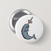 narwhale en donut ronde button 5,7 cm (Voorkant /achterkant)