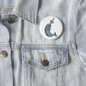 narwhale en donut ronde button 5,7 cm (In situ)