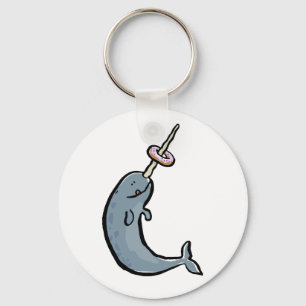 narwhale en donut sleutelhanger