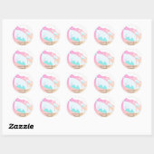 Narwhale Ombre Baby shower Dank u wel Ronde Sticker (Vel)