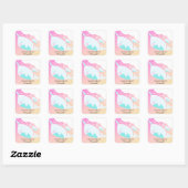 Narwhale Ombre Baby shower Dank u wel Vierkante Sticker (Vel)