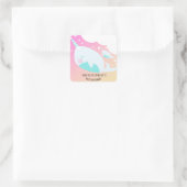 Narwhale Ombre Baby shower Dank u wel Vierkante Sticker (Tas)