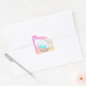 Narwhale Ombre Baby shower Dank u wel Vierkante Sticker (Envelop)