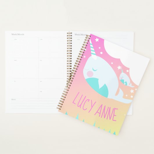Narwhale Ombre Baby shower Pastel Planner (Display)
